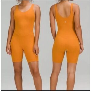 Lululemon‎ Align Bodysuit 8" Onesie/  Autumn Orange / Size 2